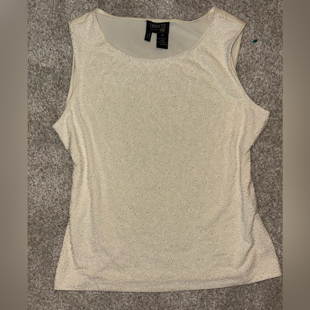 Lafayette 148 New York Tan Sleeveless Tank Top